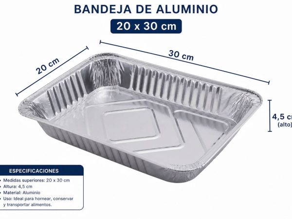 Bandeja de Aluminio C40 1.200 cc